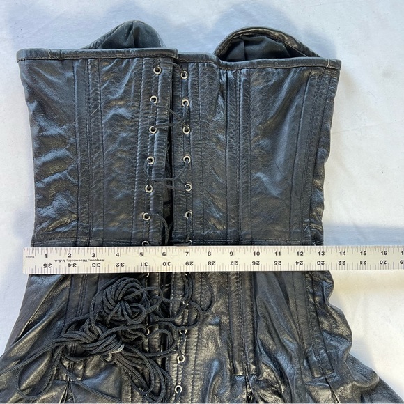 GENUINE LEATHER CORSET MINIDRESS - Picture 5 of 9